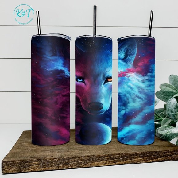 Wolf - Wolf Howling - Full Moon - Spirit Animal - Tumbler - Gift - Picture 1 of 1